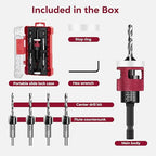 Countersink Drill Bit Set for Wood,7 PCS Counter Sink Drill Bit with HSS Tapered Drill Bits and 1/4" Hex Shank Quick Change for Woodworking with Storage Box