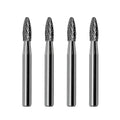 SH-1 Flame Shape Tungsten Carbide Rotary Burr for Metalworking,4pcs by LU&MN