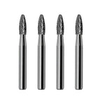 SH-1 Flame Shape Tungsten Carbide Rotary Burr for Metalworking,4pcs by LU&MN