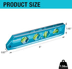 DURATECH 8-Inch Level, Magnetic Torpedo Level with 0°/30°/45°/90° Bubbles, V-Groove, Large Viewing Window, Aluminum Alloy Body, Hanging Hole, SAE and Metric Scale for DIY Projects and Household Use
