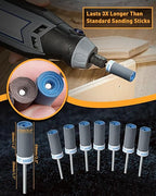 10Pcs 3000 Grit Sanding Drums Sandpaper Sticks Set for Dremel Rotary Tool with 1/8" Shank, Rotary Tool Accessories Suitable for Metal Rust Removal/Jade Polishing/Stone Grinding (3000 Grit)