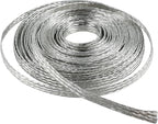 Tinned Copper Wire Shielding Sleeve, Expandable Ground Strap Wiring Braided Sleeving Metal Mesh Sheathing Cabling Wiring Protector (1/4inch - 20ft)
