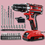 Cordless Drill Set, KELNOW 21V PowerDrill with Power Pack and Charger, 3/8-Inch Keyless Chuck ElectricDrill, 25+1 Position, 2 Speed, 27pcs Drilldriver Bits Tool Drills for DIY Projects