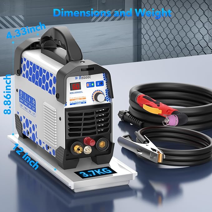 Reboot Plasma Cutter, 2025 Upgraded 60Amps Cutter Machine with 120/240V Dual Voltage DC Inverter IGBT 1/2 Inch Clean Cut for Beginners DIY and Small Business Projects