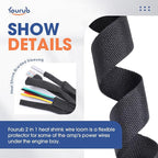 2 to 1 Heat Shrink Woven Tubing Abrasion Resistant Braided Sleeving Shrinkable Fabric Loom Protector for Auto Amp Harness Sheath Cable(1-1/8"ID-216inch)