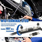 BOJACK ANL Fuse Holder with 400 Amp ANL Fuse, ANL Fuse Block with 2 Pieces 400A ANL Fuse, M10 Stud Terminals Maximum Current 750A, for Trucks, Cars, Ships, etc.
