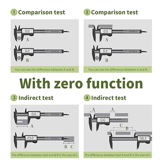 All-Metal Digital Caliper 0-8" Measuring Tool, Micrometer Caliper with Auto-Off Feature, Interchangeable Between inches and millimeters for DIY/Household and 3D Printing