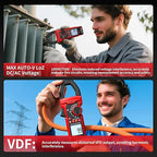 Professional Clamp Meter 1000A AC/DC Amp Clamp Multimeter & 1000V Voltage Tester True RMS, Inrush, VFD, LOZ - Measures Resistance, Temperature, Capacitance and Frequency, MAX/MIN Hold
