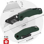 WORKPRO Folding Utility Knife G10 Handle with Stainless Steel Head, Quick-change Blade & Back Lock, Heavy Duty Box Cutter, 1PC Razor Knife with Extra 10PC SK5 Blades