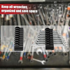 12 pcs Modular Wrench Organizers for Tool Drawers - Wrench Rack with Metric&SAE Labels, Perfect Tool Storage Holder. Gift for father, brother and boyfriend (No Magnet)