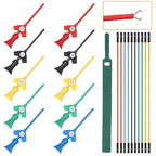 Sumnacon Test Leads Kit 10 Pcs 5 Colors Mini SMD IC Test Hook Clips with Silicone Jumper Wires Cable for Logic Analyzer Electrical Testing Clip Leads or Multimeter Test Leads for Repairing Cell Phone
