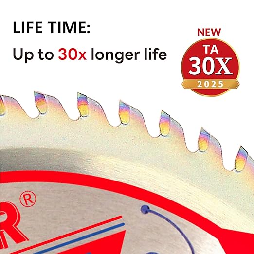 10-Pack 6-1/2" 60-Tooth 5/8" Arbor Woodworking Circular Saw Blade,Ultra Finish/General Purpose,Special Anti-Thermal Adhesion Coating on Cutting Edge-TA,High Finish, Long Life,6-1/2" 60T 5/8"