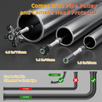 Sanyipace Sewer Camera 165FT/50M with Wheels and Retractable Handle, Self-Leveling, Support 512Hz Locator, Meter Counter, Video Audio Record, Speaker, Keyboard Input, 5x Zoom, 10" HD Screen, 7mm Cable