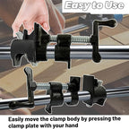 HENBOW 3/4" Pipe Clamp,Wood Gluing Pipe Clamp Set,Heavy Duty Cast Professional Pipe Clamps Tools,Cast Iron Wood Clamps Quick Release for Woodworking Improvement and Diy Projects(2Pack-Black)