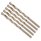 Drill Bit, #26 Cutting Diameter, 4341 HSS Gold Finish 135° Cutting Angle Number Jobber Bits - (Applications: for Drilling Soft Metal Plastic Wood), 5-Pieces