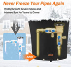TOHONFOO Backflow Preventer Pipe Insulation Cover (5°F) - Irrigation Sprinkler Valve Insulated Pouch - Water Well Pump Cover - Sturdy 5 Layers for Winter Freeze Protection, 24" W x 26" H, Black