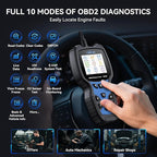MA900 Battery Tester + OBD2 Scanner 2 in 1, 12V 24V 100-2000CCA Accurate & Instant Battery Health Diagnostic Tool with OBFCM Test I/M Test, Charging & Cranking Analyzer for Car, Motorcycle
