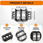 Terminal Blocks Double Row Stainless Steel 10-22 AWG Copper 600V/30A Rated 2-14 Poles Neat Circuit Solution 1 Pack TBD (2 Poles)
