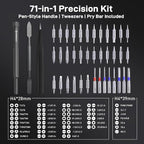 71-in-1 Small Screwdriver Set, Premium Mini Screwdriver Set with Dual-Head Bits, Multi-Bits Screwdriver with Magnetic Case, Ergonomic Repair Tool Kit for Phone, PC, Glasses, Camera, Toys