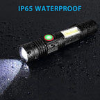 Hoxida Rechargeable Flashlight(Battery Included), Magnetic LED Flashlight with COB sidelight, 1200 Lumen Super Bright LED, Waterproof, Zoomable, 4 Modes Best Flashlight for Camping, Emergency