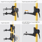 Firecore 12 Ft./3.7M Professional Laser Level Pole with Tripod and 1/4-Inch by 20-Inch Laser Mount for Rotary and Line Lasers, Adjustable Telescoping Laser Pole with 5/8"-11 Threaded Adapter-FLP370C