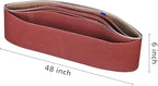 6 x 48 Sanding Belts, 120 Grit 6x48 Aluminum Oxide Sanding Belt, Belt Sander Paper for Wood & Paint Sanding, 6 Pack(6x48in, 120 Grit)