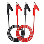 Short Alligator Clip Test Leads,Clip to Clip Insulator Test Leads,Short Alligator Clip to Short Alligator Clip Leads for Multimeters, Battery Testing,12AWG 5.9Ft 2PCS.
