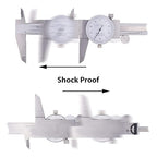 Clockwise Tools DDLR-0605 Pro Dial Caliper 0-6 Inch Double Shock Proof Stainless Steel Body SAE Measuring Tool
