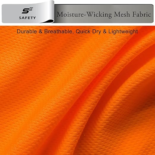 Breathable Work Long Sleeve Sun Shirt Hoodie, Sun Protection Shirts Quick Dry Hooded, Mens Construction Shirts with Hood Lightweight Orange 3XL