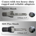 2" Dry Core Drill Bits for Cured Concrete with Rebar Brick Blonck Masonry etc 12.2in/310mm Drilling Depth，10mm Diamond Segment Height，2 Adapters
