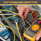540PCS Marine Grade Heat Shrink Wire Connectors - Sopoby Electrical Connectors Kit of Tinned Red Copper, AWG 22-10 Waterproof Crimp connectors terminals Insulated Ring Fork Spade Butt Splices