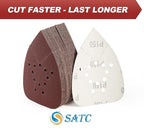 S SATC Mouse Sander Sandpaper 50PCS Mouse Sanding Pads 12 Holes Hook and Loop Sandpaper 150 Grit Detail Palm Sand Paper