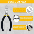 BOOSDEN 5" Diagonal Cutters,5 Pack Wire Cutters,DIY Cutting Pliers,Spring Loaded Side Cutters, Wire Snips for Jewelry Making and Wire Cutting