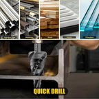 Four Spiral Flute Step Drill Bit, HSS Step Drill Bits (1/4"-3/4") Unibit Step Drill Bit, 1/4" Shank Step Bits for Aluminum, Wood, Plastic, Metal