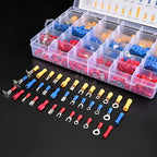 Nilight 840pcs Mixed Quick Disconnect Connector Butt Splice Ring Fork Spade Bullet Piggy Back Insulated Terminal Crimp Assortment Kit for Automotive Wiring Projects
