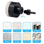 Diamond Hole Saw, 2-1/2" Hole Saw for Tiles Granite Marble Ceramic Glass Porcelain, 65mm Core Drill Bit with 5/8-11 Thread and 3/8” Hex Shank Adapter for Angle Grinders & Drills
