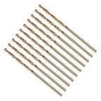 Drill Bit, #50 Cutting Diameter, 4341 HSS Gold Finish 118° Cutting Angle Number Jobber Bits - (Applications: for Drilling Soft Metal Plastic Wood), 10-Pieces