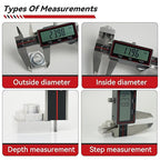 GemRed Digital Caliper 6 Inch/150 mm, Wireless Data Transfer to Excel, Stainless Steel Electronic Micrometer with Large LCD, IP54 Waterproof, Auto-Off, Inch/mm Conversion