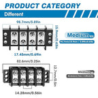 GLOSO TBE Double Row Stainless Terminal Blocks, Marine Grade, 4-14 AWG Cu, 75A/600V - 1 Pack, 12 Poles