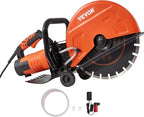 VEVOR Electric Concrete Saw, 14 in Circular Saw Cutter with 5 in Cutting Depth, Wet/Dry Disk & Demolition Jack Hammer, 3500W Jack Hammer Concrete Breaker 1900 BPM Heavy Duty Electric Jack