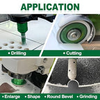 Diamond Core Drill Bits Kit - 11pcs 6/6/6/20/25/35/50mm+2" Beveling Chamfer Bit+3/4" Finger Milling Bit+Triangle Adapter to 5/8-11" Thread+4.5" Cutting disc for Porcelain Ceramic Tile Granite