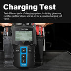 TOPDON BT100 Car Battery Tester 12V Load Tester, 100-2000 CCA Automotive Alternator Tester Digital Auto Battery Analyzer Charging Cranking System Tester for Car Truck Motorcycle ATV SUV Boat Yacht