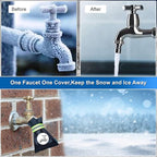The Original Pipe Insulation Cover (5˚F) Winter Pipe Insulation (UV-Coated),Pump Cover, Sprinkler Irrigation Valve Cover, Backflow Preventer Freeze Protection (Faucet Covers (Cotton)) - 1 Pair