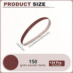HARFINGTON 1/2 x 18 Inch Sanding Belts, 20 Pcs 150 Grits Aluminum Oxide Abrasive Belt Sander File Belt for Woodworking, Metal Polishing, Knife Sharpener