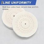 SCOTTCHEN Buffing Polishing Wheel 3" Fine Cotton (50 Ply) 1/4" Arbor with 1/4" Mandrel for Drill - 2Pack