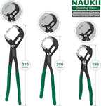 3pcs 8/10/12 inch Groove Joint Pliers Set Comfortable Handle Tongue-and-Groove Pliers for Home Repair Water Pump Pliers with Roll Up Case Adjustable Pliers