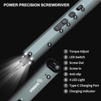 STREBITO Mini Electric Screwdriver Set 155 in 1 Small Powered Screwdriver Cordless, 140 S2 Magnetic Bits, 3 Torque Settings, 650mAh Battery, electronics tool kit for Computer, Laptop, RC, PC, Xbox