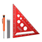 Metal Square 7 Inch Carpenter Square Tool-Versatile Aluminum Rafte Square for Accurate Measuring and Marking,Includes Carpentry Pencil+Leads