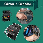 250 Amp Marine Circuit Breaker, IP67 Waterproof Manual Reset Switch, 12V-48V DC Circuit Breaker, 3/8" Studs, for Boat Trolling Motor/Marine ATV/Battery/Solar System, Suface Mount (250A)
