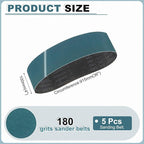 HARFINGTON 4 x 36 Inch Sanding Belts, 5 Pcs 180 Grit Zirconia Abrasive Belt Sander File Belt for Woodworking, Metal Polishing, Knife Sharpener